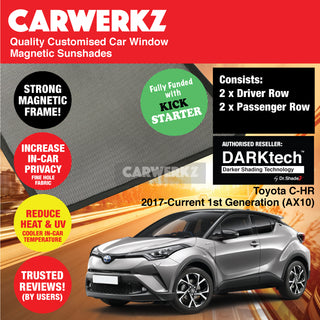 Dr Shadez DARKtech Toyota C-HR CHR 2017-Current 1st Generation (AX10) Japan SUV Customised Window Magnetic Sunshades