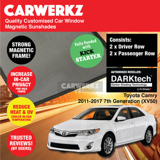 Dr Shadez DARKtech Toyota Camry 2011-2017 11th Generation (XV50) Japan Sedan Customised Window Magnetic Sunshades