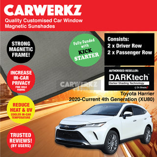 Dr Shadez DARKtech Toyota Harrier 2020-Current 4th Generation (XU80) Japan SUV Customised Window Magnetic Sunshades