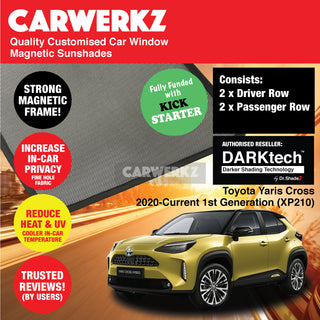 Dr Shadez DARKtech Toyota Yaris Cross 2020-Current 1st Generation (XP210) Japan SUV Customised Car Window Magnetic Sunshades