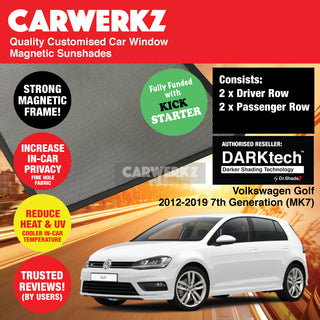 Dr Shadez DARKtech Volkswagen Golf 2012-2019 7th Generation (MK7) Germany Hatchback Customised Car Window Magnetic Sunshades