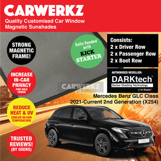 Dr Shadez DARKtech Mercedes Benz GLC Class 2021-Current 2nd Generation (X254) Germany SUV Customised Window Magnetic Sunshades