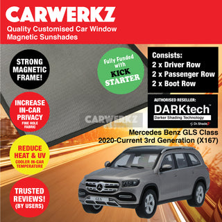 Dr Shadez DARKtech Mercedes Benz GLS Class 2020-Current 3rd Generation (X167) Germany SUV Customised Window Magnetic Sunshades