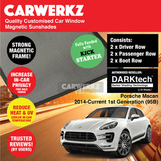 Dr Shadez DARKtech Porsche Macan 2014-Current 1st Generation (95B) Germany SUV Customised Window Magnetic Sunshades