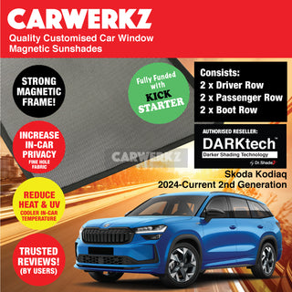 Dr Shadez DARKtech Skoda Kodiaq 2024-Current 2nd Generation Czech Republic SUV Magnetic Sunshades