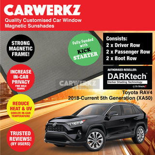 Dr Shadez DARKtech Toyota RAV4 2018-Current 5th Generation (XA50) Japan SUV Customised Car Window Magnetic Sunshades