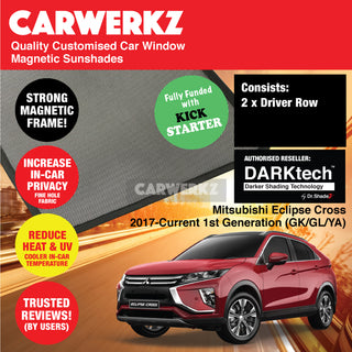 Dr Shadez DARKtech Mitsubishi Eclipse Cross 2017-Current 1st Generation (GK/GL/YA) Japan SUV Customised Window Magnetic Sunshades