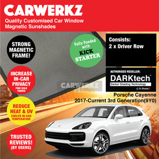 Dr Shadez DARKtech Porsche Cayenne 2017-Current 3rd Generation (9Y0) Germany SUV Customised Window Magnetic Sunshades