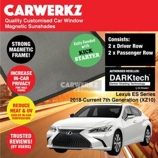 Dr Shadez DARKtech Lexus ES Series 2018-Current 7th Generation (XZ10) Japan Sedan Customised Window Magnetic Sunshades