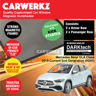 Dr Shadez DARKtech Mercedes Benz GLA Class 2019-Current 2nd Generation (H247) Germany SUV Customised Window Magnetic Sunshades