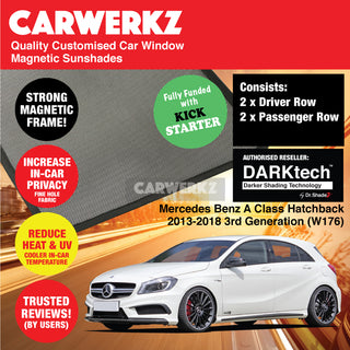 Dr Shadez DARKtech Mercedes Benz A Class Hatchback 2013-2018 3rd Generation (W176) Germany Hatchback Customised Window Magnetic Sunshades