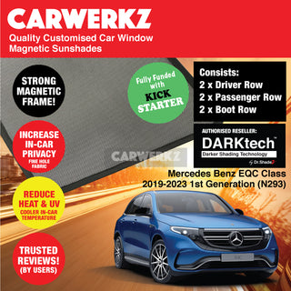 Dr Shadez DARKtech Mercedes Benz EQC Class 2019-2023 1st Generation (N293) Germany Electric SUV Customised Window Magnetic Sunshades