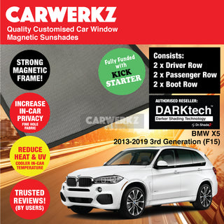 Dr Shadez DARKtech BMW X5 2013-2019 3rd Generation (F15) Germany SUV Customised Window Magnetic Sunshades