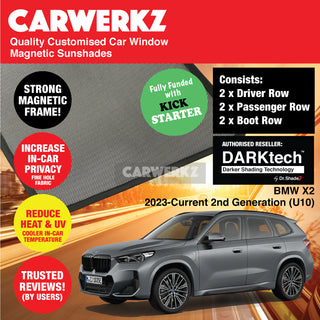 Dr Shadez DARKtech BMW X1 2022-Current 3rd Generation (U11) Germany SUV Customised Window Magnetic Sunshades