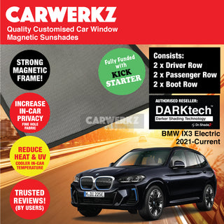 Dr Shadez DARKtech BMW IX3 Electric 2021-Current (G08) Germany Electric SUV Customised Window Magnetic Sunshades