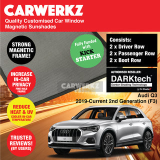 Dr Shadez DARKtech Audi Q3 2019-Current 2nd Generation (F3) Germany SUV Customised Window Magnetic Sunshades