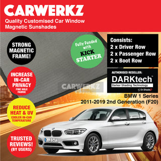 Dr Shadez DARKtech BMW 1 Series 2011-2019 2nd Generation (F20) Germany Hatchback Customised Window Magnetic Sunshades