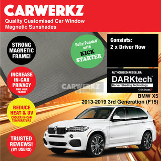 Dr Shadez DARKtech BMW X5 2013-2019 3rd Generation (F15) Germany SUV Customised Window Magnetic Sunshades