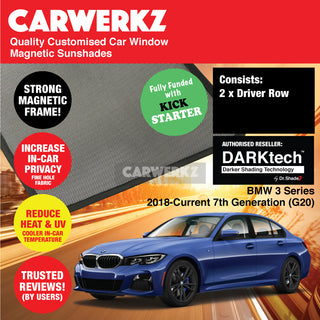 Dr Shadez DARKtech BMW 3 series 2018-Current 7th Generation (G20) Germany Sedan Customised Window Magnetic Sunshades