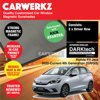 Dr Shadez DARKtech Honda Fit Jazz 2020-Current 4th Generation (GR/GS) Japan Hatchback Customised Window Magnetic Sunshades