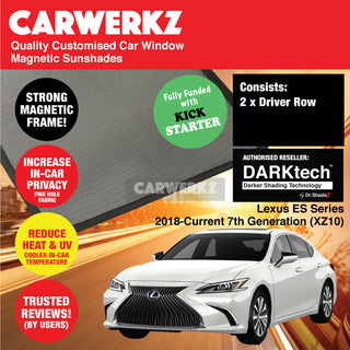 Dr Shadez DARKtech Lexus ES Series 2018-Current 7th Generation (XZ10) Japan Sedan Customised Window Magnetic Sunshades