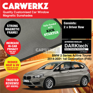 Dr Shadez DARKtech BMW 2 Series Active Tourer 2014-2021 1st Generation (F45) Germany Hatchback Customised Window Magnetic Sunshades