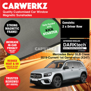 Dr Shadez Darktech Mercedes Benz GLB Class 2019-Current 1st Generation (X247) Germany SUV Customised Window Magnetic Sunshades