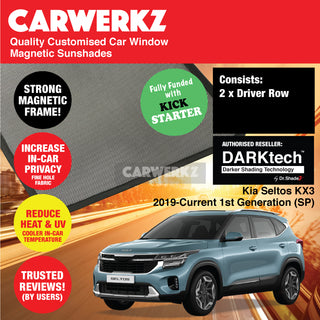 Dr Shadez DARKtech Kia Seltos KX-3 2019-Current 1st Generation (SP) Korea SUV Customised Window Magnetic Sunshades