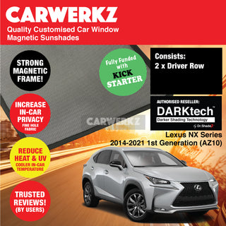 Dr Shadez DARKtech Lexus NX Series 2014-2021 1st Generation (AZ10) Japan SUV Customised Window Magnetic Sunshades