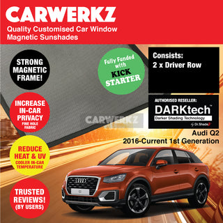 Dr Shadez DARKtech Audi Q2 2016-Current 1st Generation Germany SUV Customised Window Magnetic Sunshades