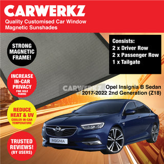 Customised Window Magnetic Sunshades for Opel Insignia Sedan 2017-2022 2nd Generation (Z18) Germany Sedan