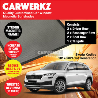 Customised Window Magnetic Sunshades for Skoda Kodiaq 2017-2024 1st Generation (NS7/ NV7/ NS6) Czech Republic SUV