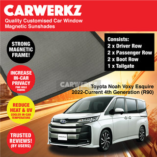 Customised Window Magnetic Sunshades for Toyota Noah Voxy Esquire Suzuki Landy 2022-Current 4th Generation (R90) Japan MPV