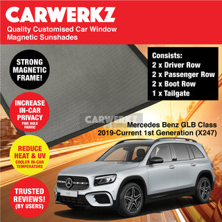 Customised Window Magnetic Sunshades for Mercedes Benz GLB Class 2019-Current 1st Generation (X247) Germany SUV