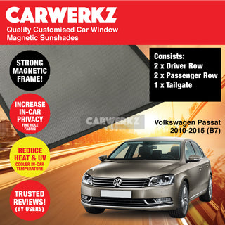 Customised Window Magnetic Sunshades for Volkswagen Passat 2010-2015 6th Generation (B7) Germany Sedan