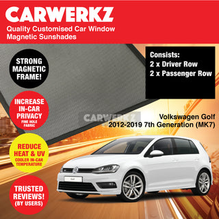 Customised Window Magnetic Sunshades for Volkswagen Golf 2012-2019 7th Generation (MK7) Germany Hatchback