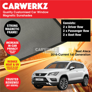 Customised Window Magnetic Sunshades for Seat Ateca 2016-Current 1st Generation  Spain SUV