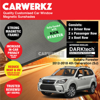 Dr Shadez DARKtech Subaru Forester 2012-2018 4th Generation (SJ) Japan SUV Customised Window Magnetic Sunshades