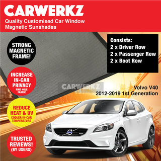 Customised Window Magnetic Sunshades for Volvo V40 2012-2019 1st Generation Sweden Hatchback