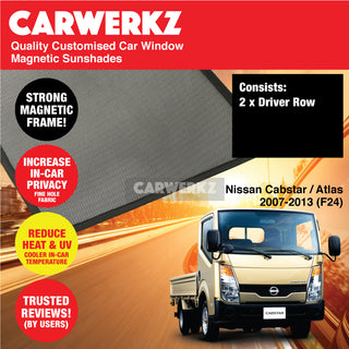 Customised Window Magnetic Sunshades for Nissan Cabstar Atlas 2007-2013 (F24) Japan Truck - CarWerkz.com