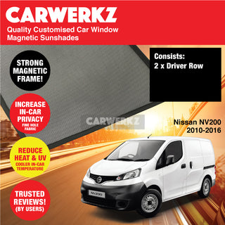 Customised Window Magnetic Sunshades for Nissan NV200 Evalia 2010-2016 1st Generation Japan Commercial Van