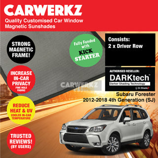 Dr Shadez DARKtech Subaru Forester 2012-2018 4th Generation (SJ) Japan SUV Customised Window Magnetic Sunshades