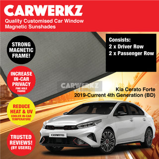 Customised Window Magnetic Sunshades for Kia Cerato Forte 2019-Current 3rd Generation (BD) Korea Sedan