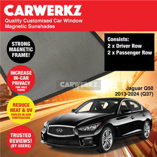 Customised Window Magnetic Sunshades for Infiniti Q50 2013-2024 1st Generation (V37)  Japan Sedan - CarWerkz.com