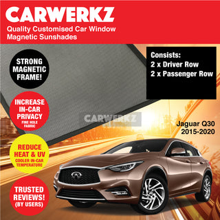 Customised Window Magnetic Sunshades for Infiniti Q30 2015-2020 1st Generation (H15) Japan SUV - CarWerkz.com