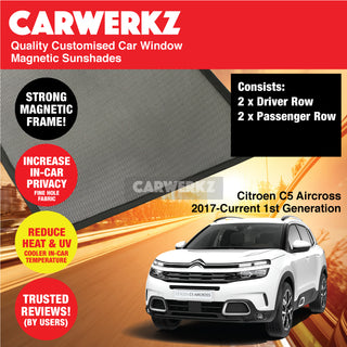 Customised Window Magnetic Sunshades for Citroen C5 Aircross 2017-Current 1st Generation France SUV