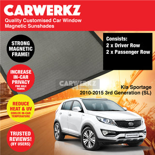 Customised Window Magnetic Sunshades for Kia Sportage 2010-2015 3rd Generation (SL) Korea SUV