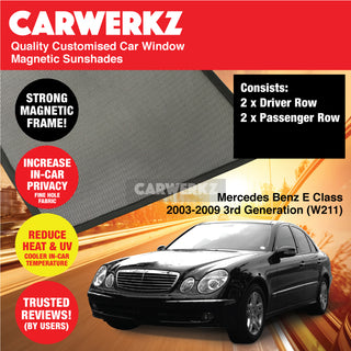 Customised Window Magnetic Sunshades for Mercedes Benz E Class 2003-2009 3rd Generation (W211) Germany Sedan