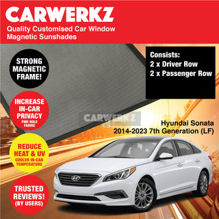 Customised Window Magnetic Sunshades for Hyundai Sonata 2014-2023 7th Generation (LF) Korea Sedan - CarWerkz.com