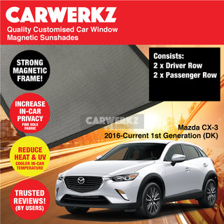 Customised Window Magnetic Sunshades for Mazda CX-3 2016-Current 1st Generation (DK) Japan SUV